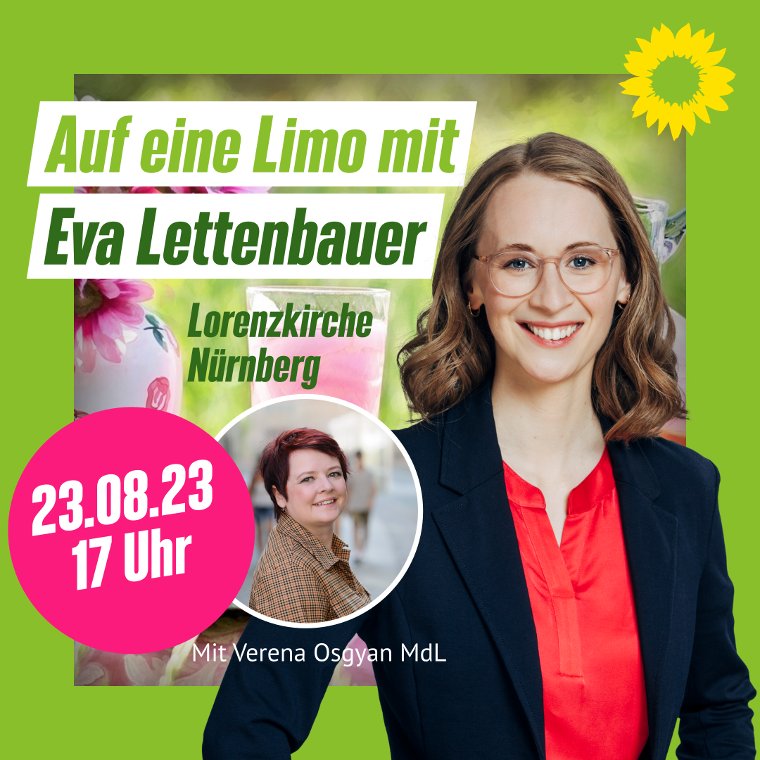 Auf eine Limo mit Eva Lettenbauer: Lasst uns bei einem erfrischenden Getränk zusammenkommen und über die Themen sprechen, die uns am Herzen liegen. Wir freuen uns darauf, einen inspirierenden und informellen Feierabend mit euch zu verbringen!